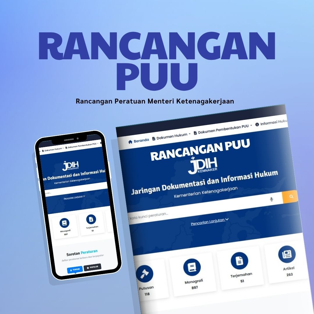Cover Rancangan Permenaker tentang Perubahan Ketiga atas Peraturan Menteri Ketenagakerjaan Nomor 8 Tahun 2025 tentang Pedoman Pemberian Bantuan Pemerintah Program Pemagangan Lulusan Perguruan Tinggi